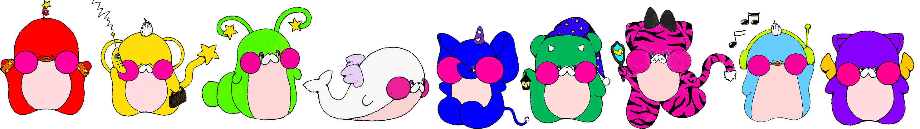 Baby Clownster Snoozle (pink and blue)